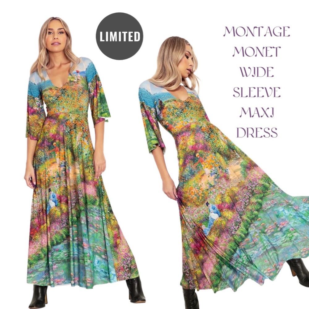 MONTAGE MONET WIDE SLEEVE MAXI DRESS
